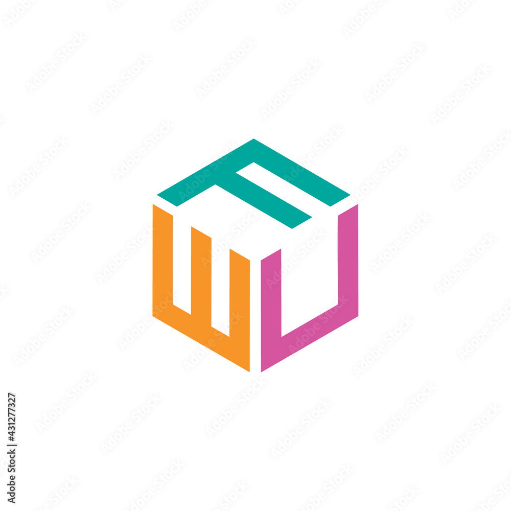 Hexagon design with the letters FWU Hexagon design with the letters FWU
