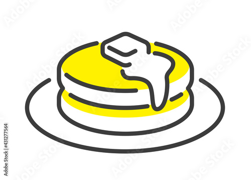 ベクターイラスト素材：料理、ホットケーキ
