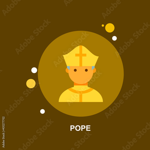 Foto Pope with yellow cao and dress flat concept design