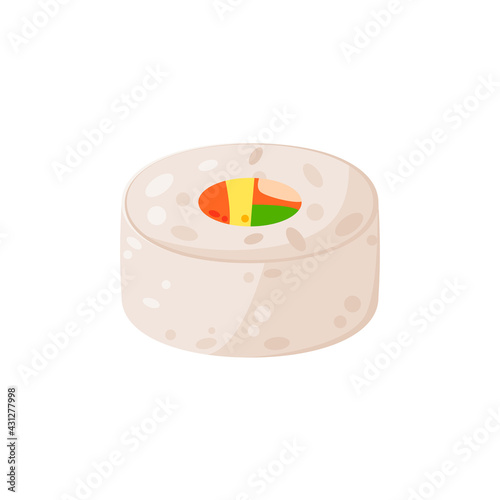 Delicious sushi illustration vector, Japanese food Illustration isolated on white