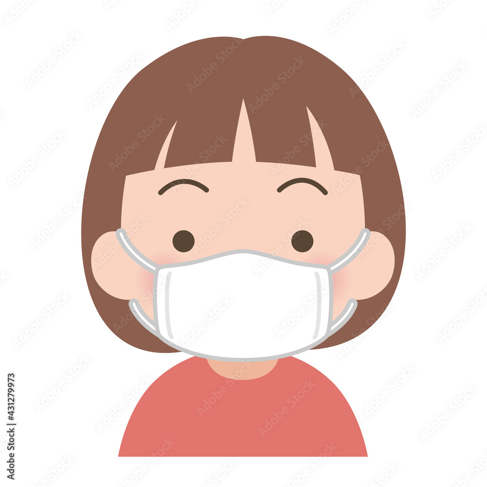 マスクの女の子のイラスト Stock Vector Adobe Stock