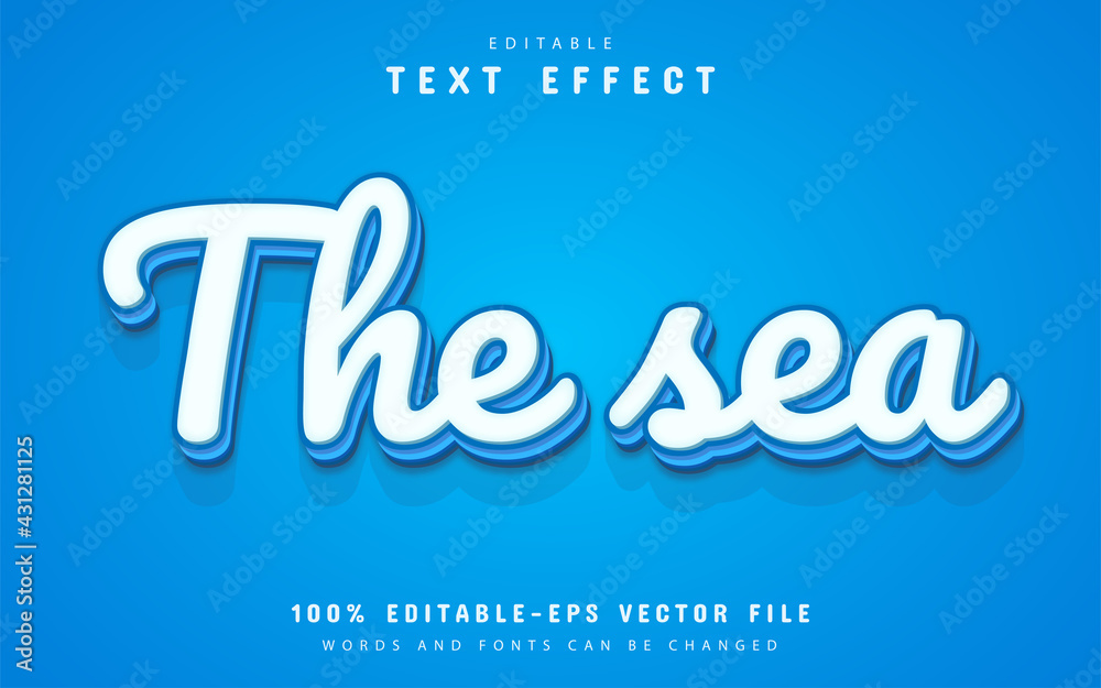 Sea text effect editable Sea text effect editable