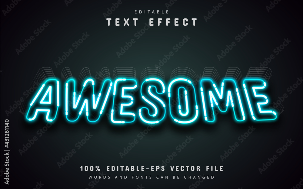 Obraz premium Awesome neon style text effect