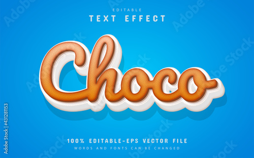 Chocolate text effect cartoon style