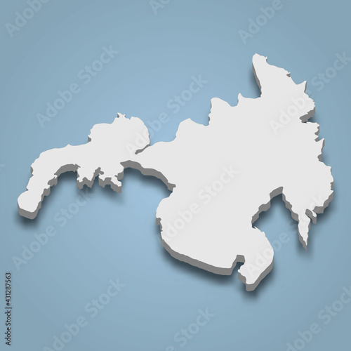 3d isometric map of Mindanao is an island in Philippines