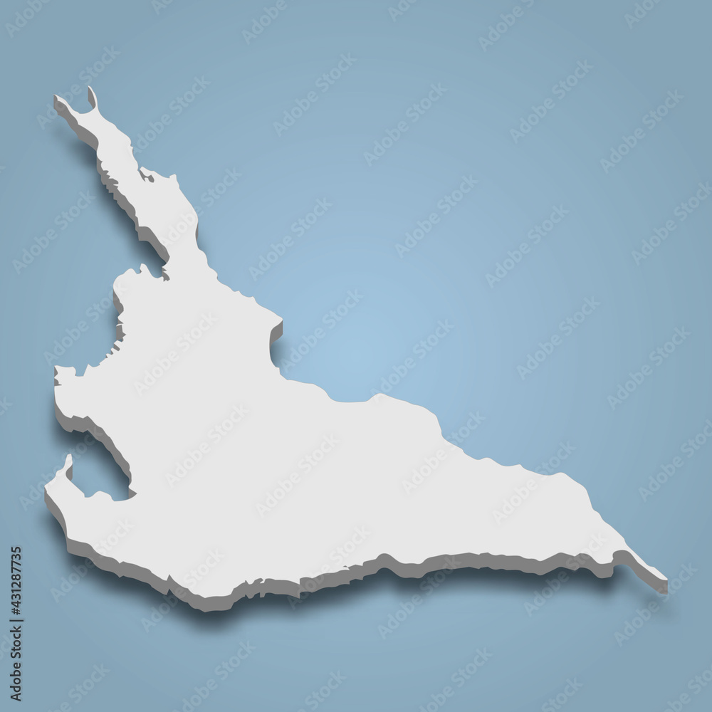 3d isometric map of Miyako is an island in Japan 3d isometric map of Miyako is an island in Japan