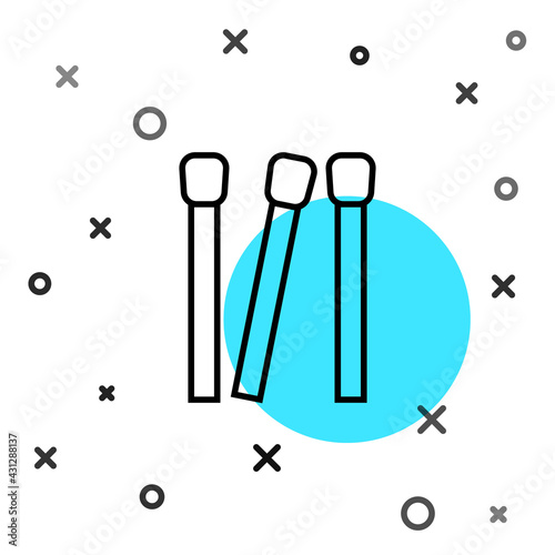 Black line Matches icon isolated on white background. Random dynamic shapes. Vector