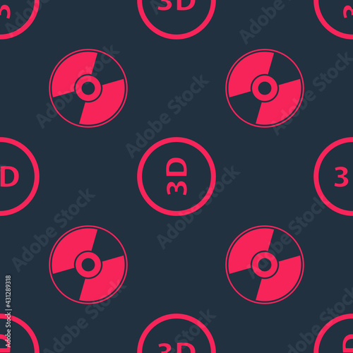 Set CD or DVD disk and 3D word on seamless pattern. Vector