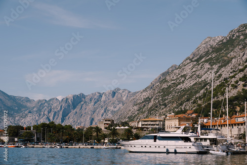 Pier near old town Kotor, Montenegro. Travel photo. © Nadtochiy