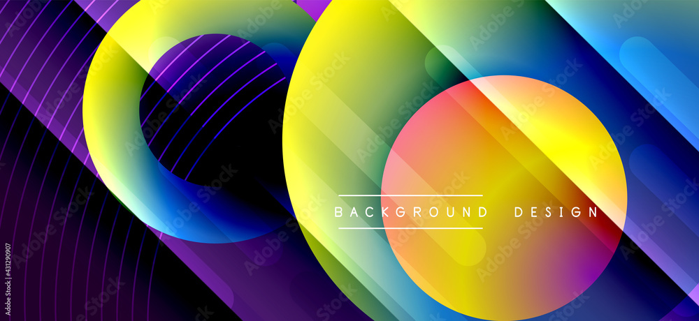 Fototapeta premium Color block vector abstract background, dynamic shapes on color gradient. Trendy geometric abstract background for your text, logo or graphics