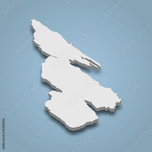3d isometric map of Salt Spring is an island in Canada photo