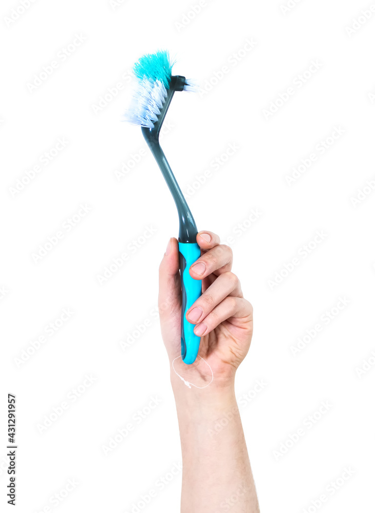 Top view of sun glasses. Summer concept. On pastel pink background.Man's arm raised holding a dish brush. Hygiene concept. Isolate on white background. Top view of sun glasses. Summer concept. On pastel pink background.Man's arm raised holding a dish brush. Hygiene concept. Isolate on white background.