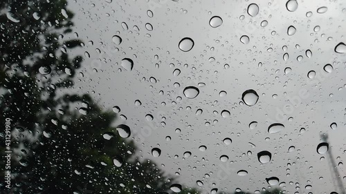 water drops on glass
