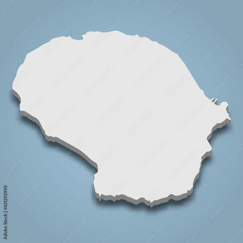 3d isometric map of Silhouette is an island in Seychelles 3d isometric map of Silhouette is an island in Seychelles