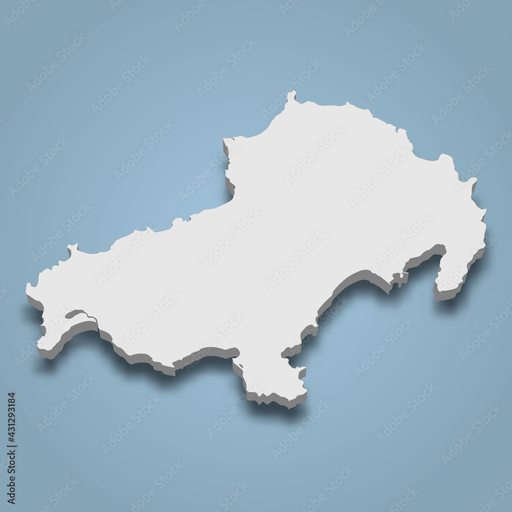 3d isometric map of Skiathos is an island in Greece 3d isometric map of Skiathos is an island in Greece