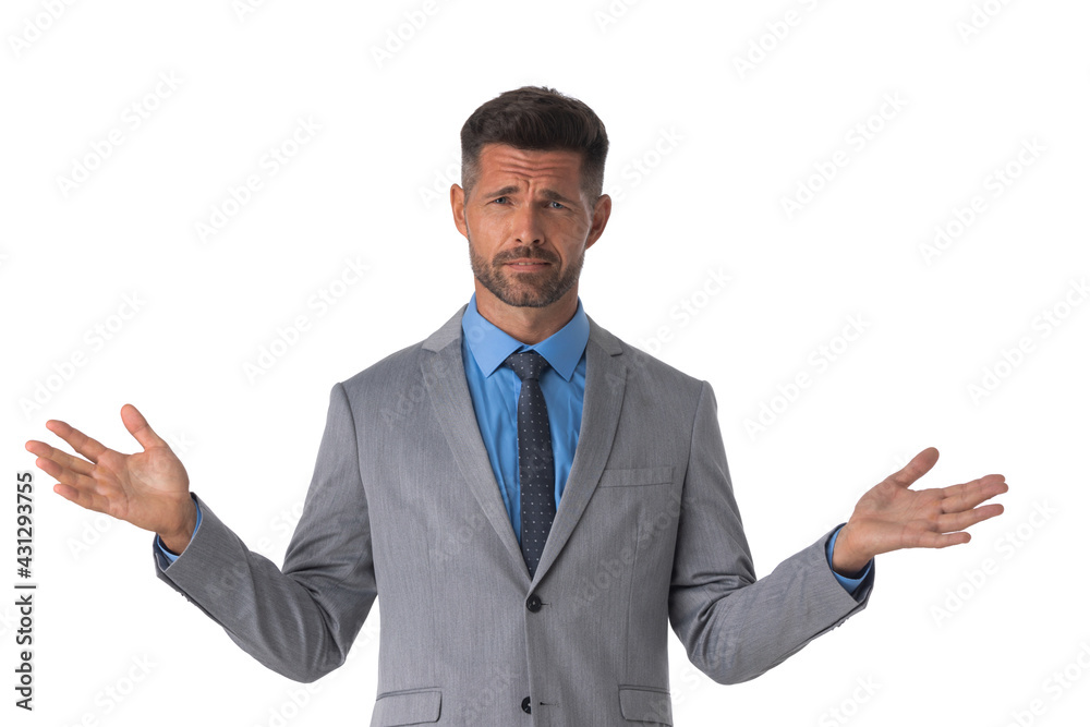 Clueless business man isolated Clueless business man isolated