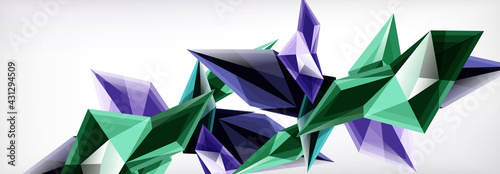 Vector 3d triangles and pyramids abstract background for business or technology presentations, internet posters or web brochure covers