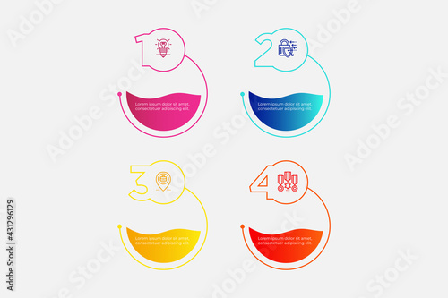 Business process. Gradient step by step. Vector business template for presentation. Business process