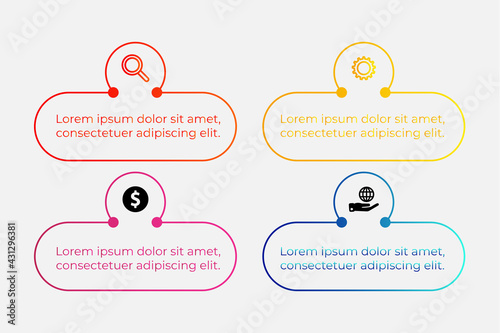 Business process. Gradient step by step. Vector business template for presentation. Business process