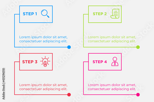 Business process. Gradient step by step. Vector business template for presentation. Business process