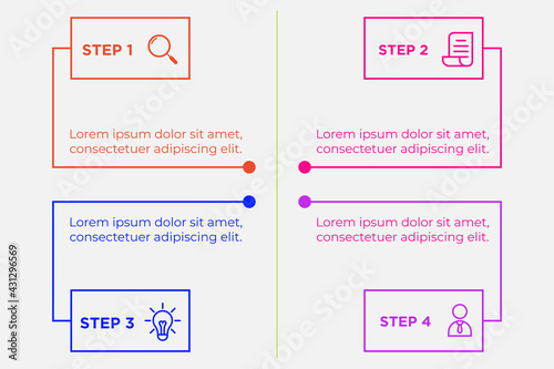 Business process. Gradient step by step. Vector business template for presentation. Business process