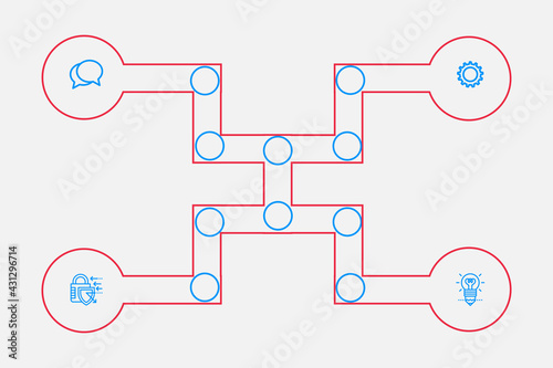 Business process. Gradient step by step. Vector business template for presentation. Business process