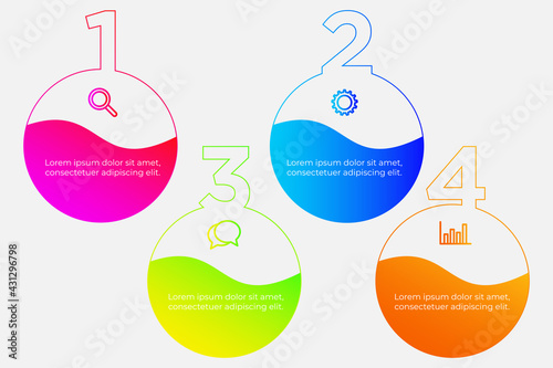 Business process. Gradient step by step. Vector business template for presentation. Business process