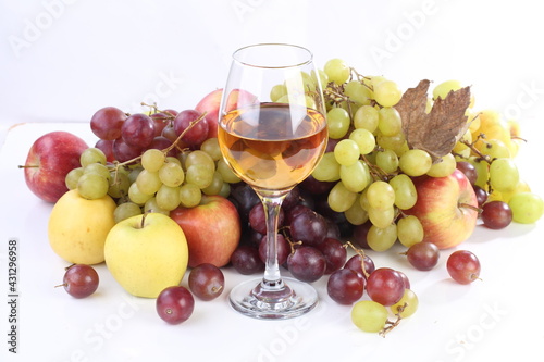 grapes and wine