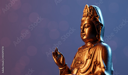 Buddha statue, zen meditation in yoga