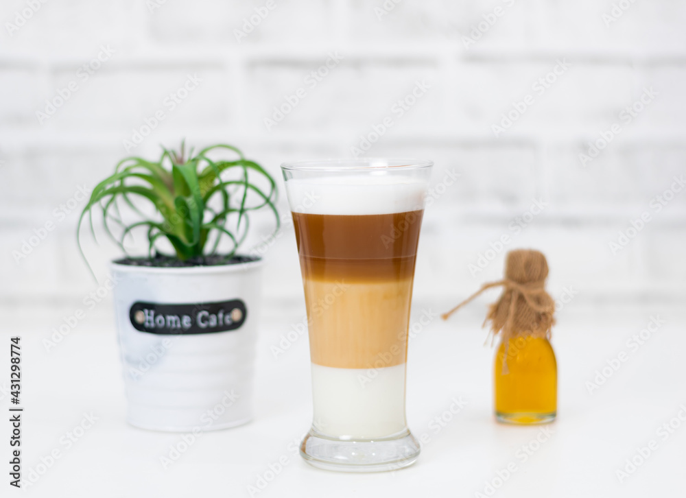 Coffee latte milk froth the hot drink Coffee latte milk froth the hot drink