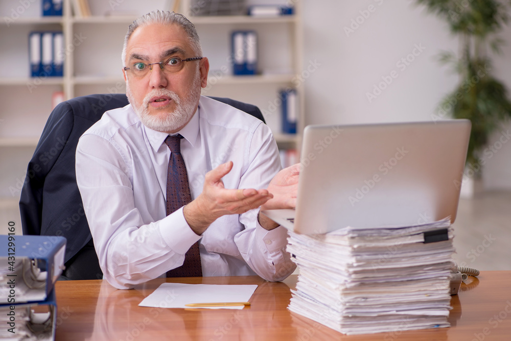 Old male employer and too much work in the office Old male employer and too much work in the office