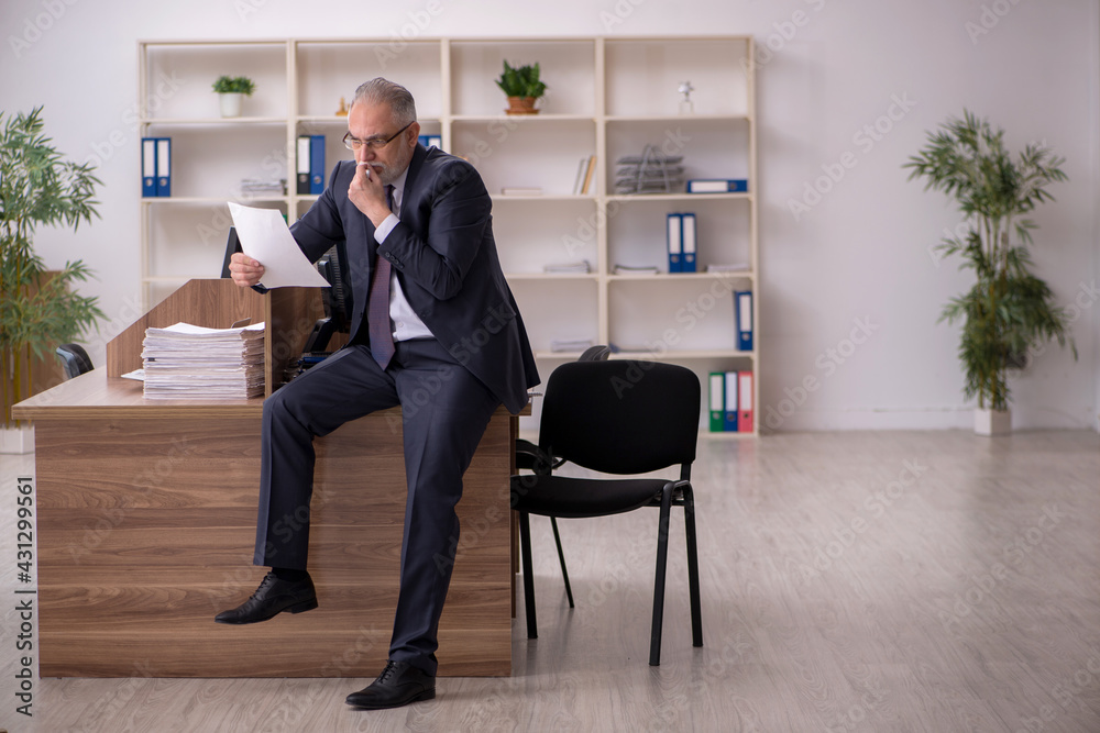 Old male employer and too much work in the office Old male employer and too much work in the office
