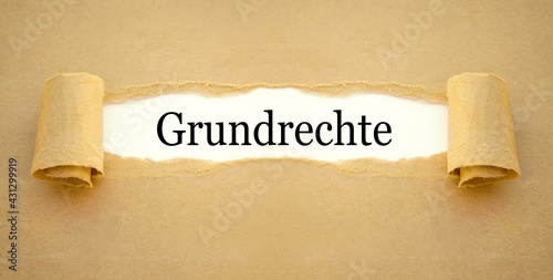 Brown paper work with the german word for fundamental right - grundrecht photo