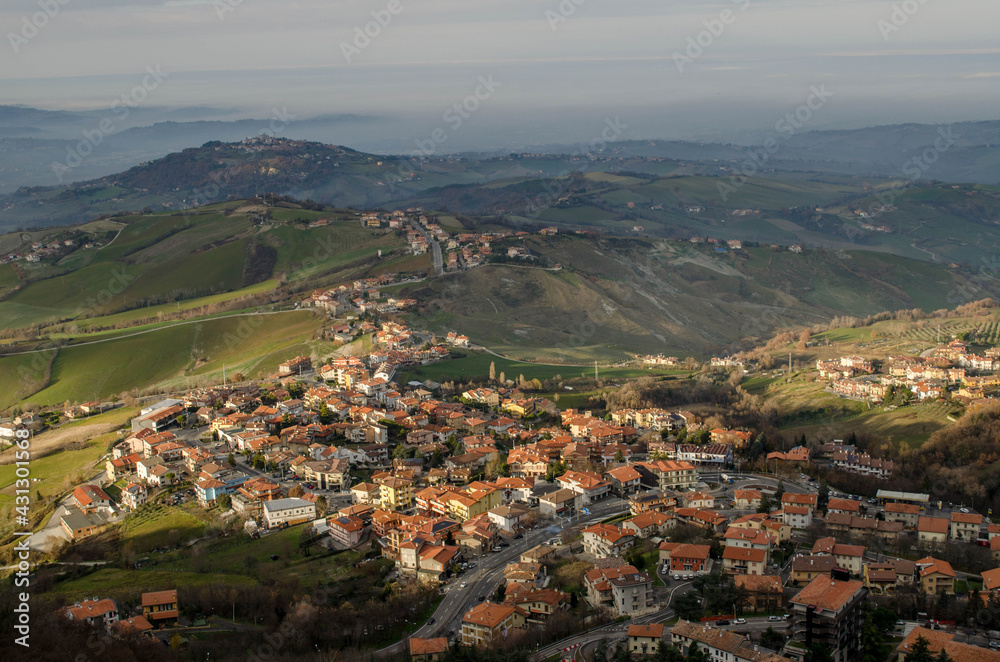 VIew of San Marino from mountain