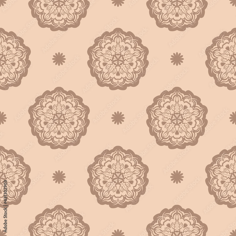 Seamless geometric line pattern in eastern or arabic style. Good for clothing and textiles. Vector illustration.