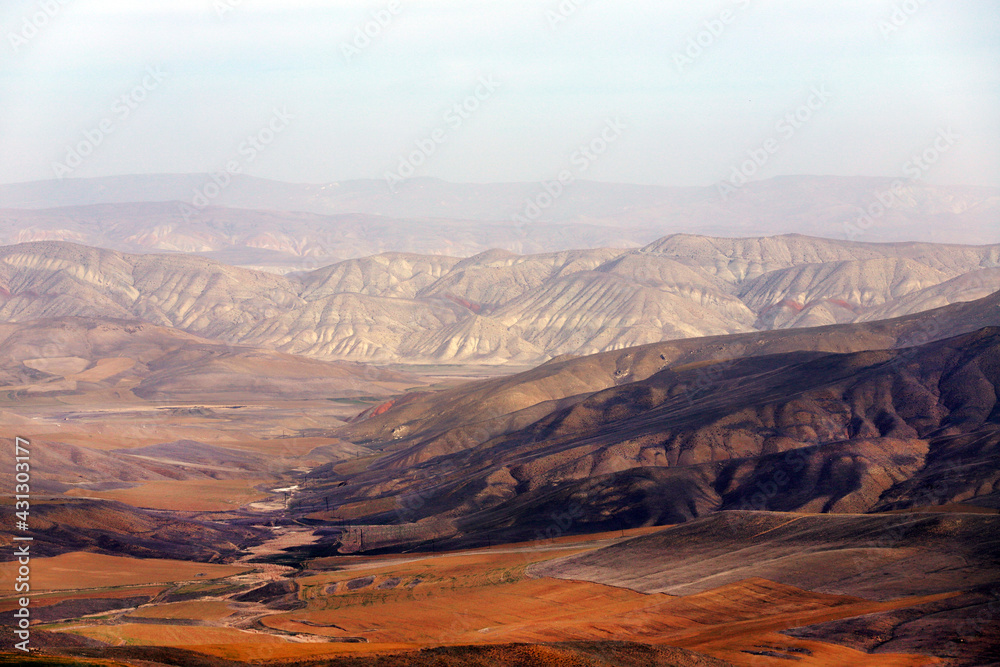 Beautiful relief of the Gobustan mountains. Azerbaijan.