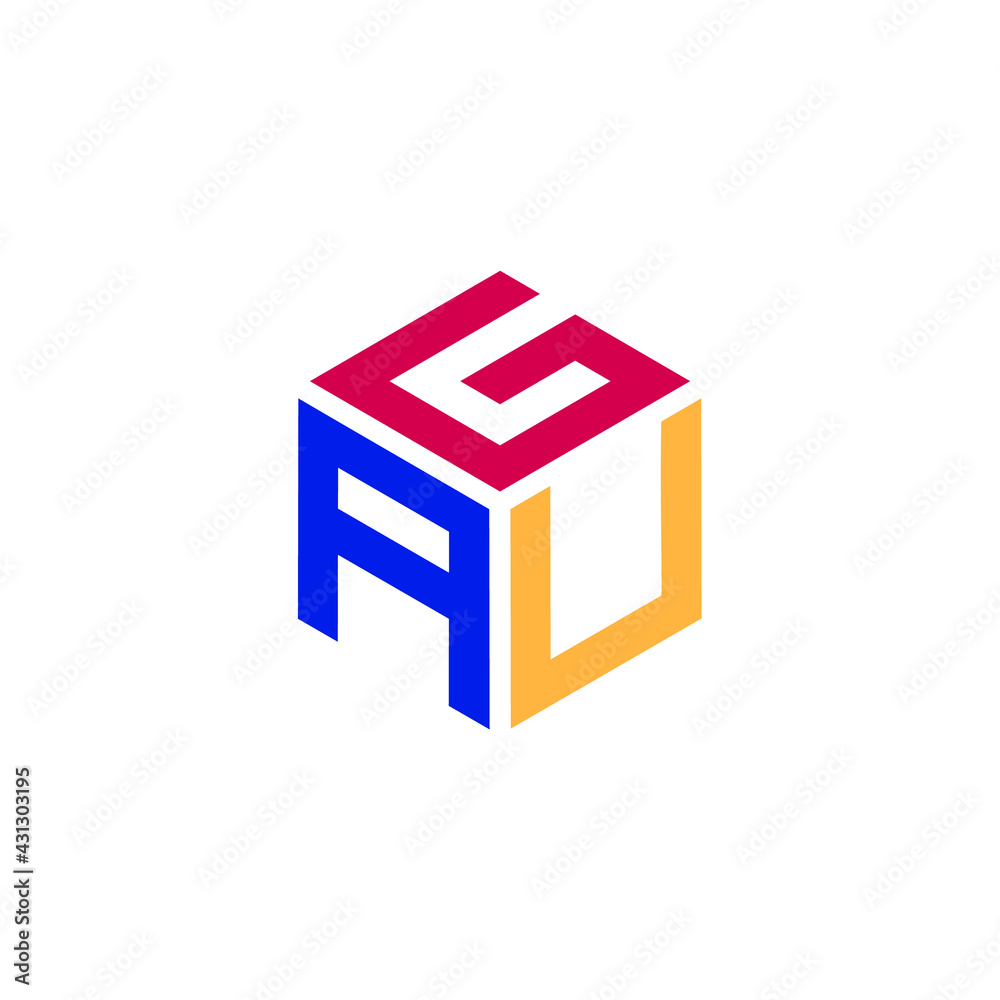 Hexagon design with the letters GAU Hexagon design with the letters GAU