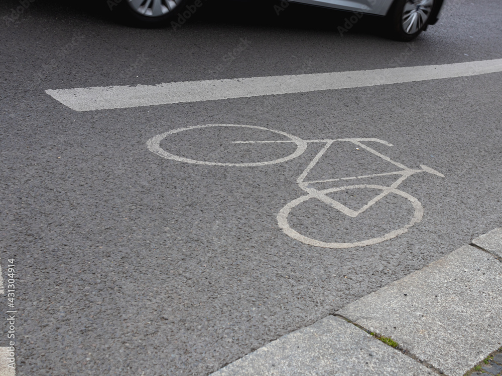 Symbol for a bicycle lane in Germany