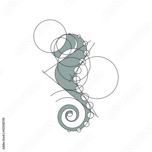 Seahorse logo silhouette design - underwater animal sea marine fish wild life vector illustration nautical swimming horse fish adorable diving dive tiny dragon
