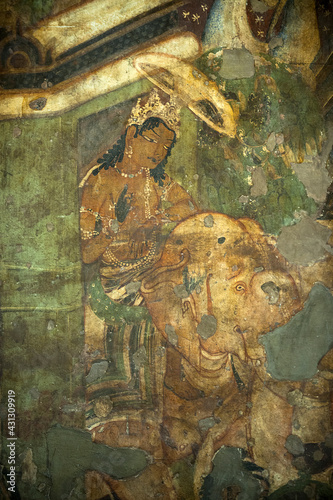 Ajanta Cave no 1
Bodhisattva leaving palace on elephant