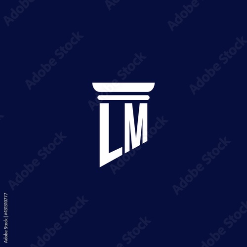 LM initial monogram logo design for law firm
