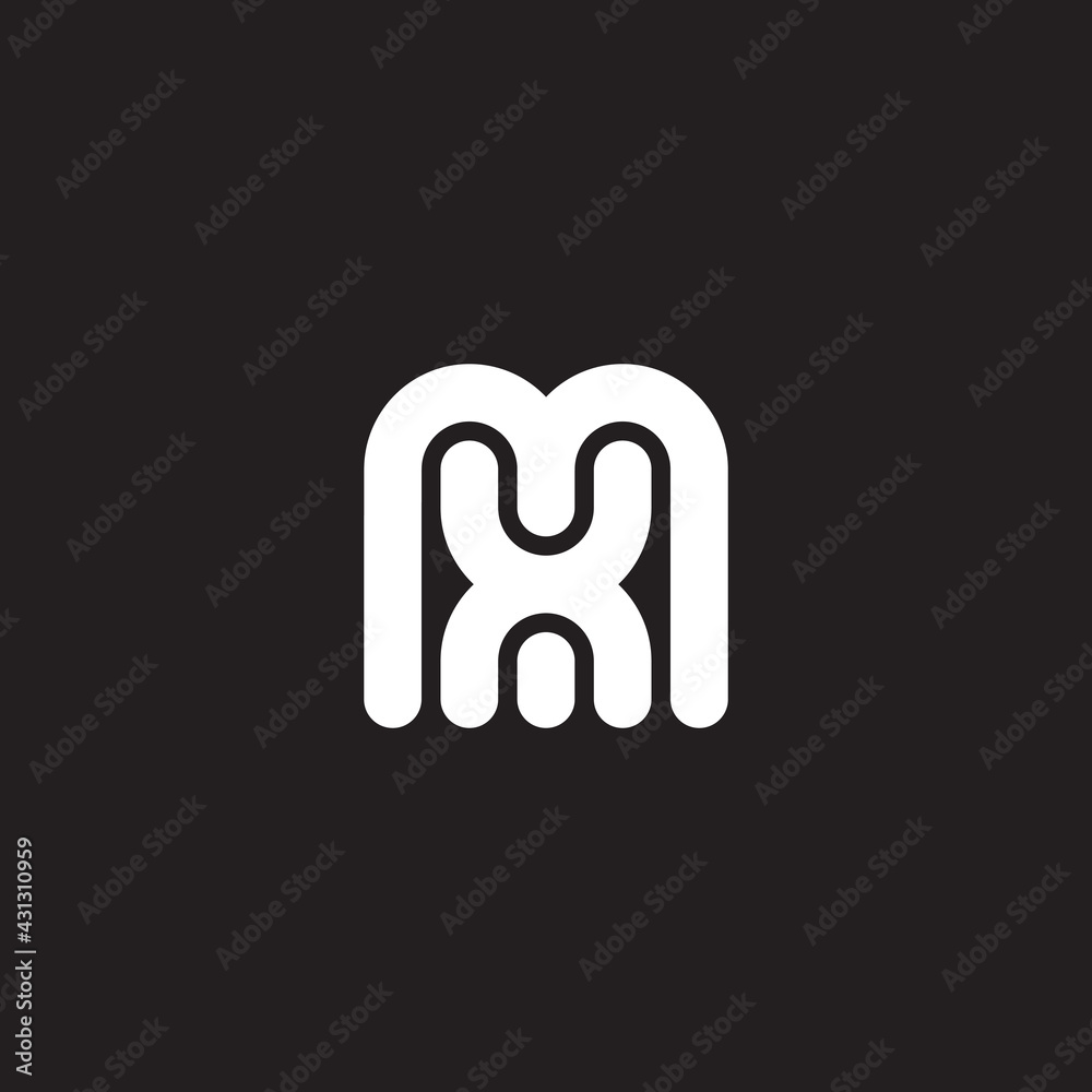 M and X - initials or logo. MX - monogram or logotype. XM - vector design element or icon. M and X - initials or logo. MX - monogram or logotype. XM - vector design element or icon.