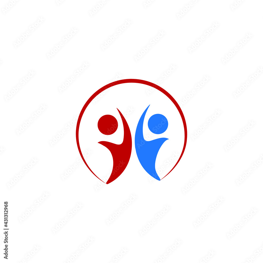 Youth or friends showing Icon, logo, symbol template Youth or friends showing Icon, logo, symbol template