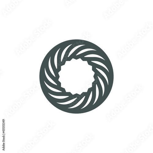 Vortex Circle logo abstract circle shape - spiral motion twirl twist curve rotation spin whirlpool radial warp geometric shape for businesses - spinning circle