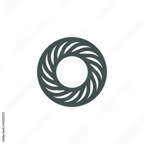 Vortex Circle logo abstract circle shape - spiral motion twirl twist curve rotation spin whirlpool radial warp geometric shape for businesses - spinning circle