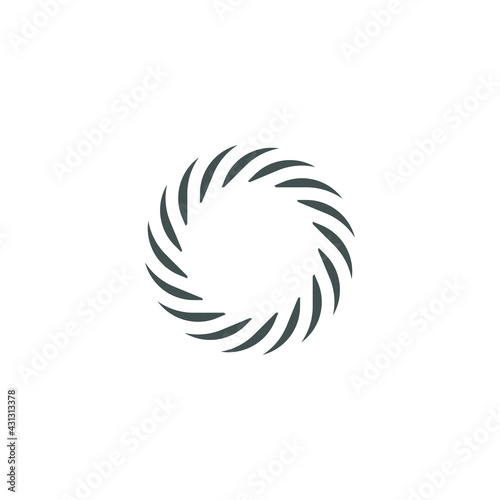 Vortex Circle logo abstract circle shape - spiral motion twirl twist curve rotation spin whirlpool radial warp geometric shape for businesses - spinning circle