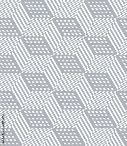 Seamless geometric pattern with 3D illusion effect.