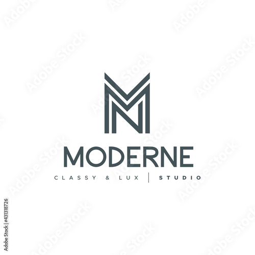 M N Letter Logo Lettermark MN Monogram - Typeface Type Emblem Character Trademark