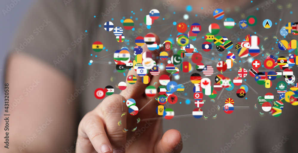 Global communication, international messaging and translation concept Global communication, international messaging and translation concept