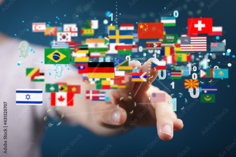 Global communication, international messaging and translation concept Global communication, international messaging and translation concept